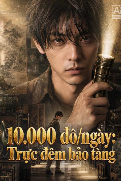 Poster 10.000 đô/ngày: Trực đêm bảo tàng