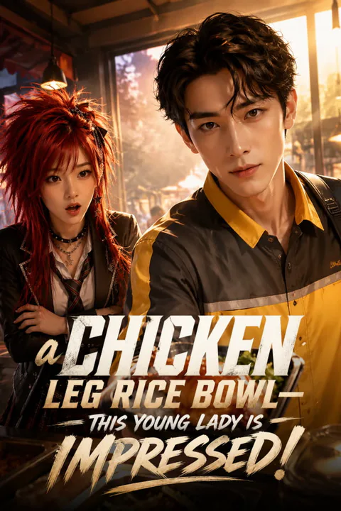 A chicken leg rice bowl—this young lady is impressed! poster