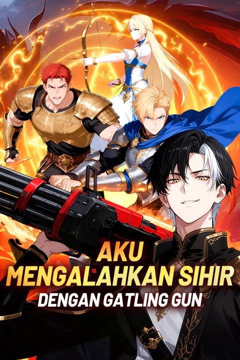 Poster Aku Mengalahkan Sihir dengan Gatling Gun