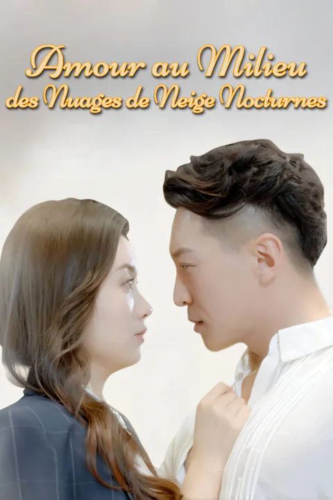 Affiche d’Amour au Milieu des Nuages de Neige Nocturnes