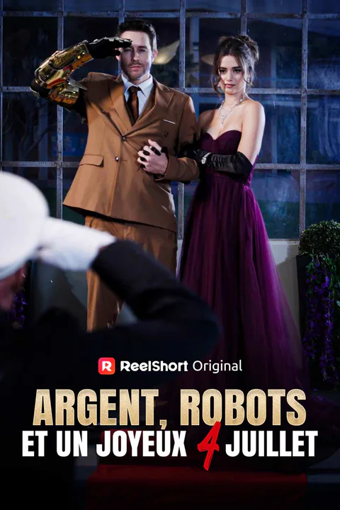 Affiche d’Argent, Robots et un Joyeux 4 juillet