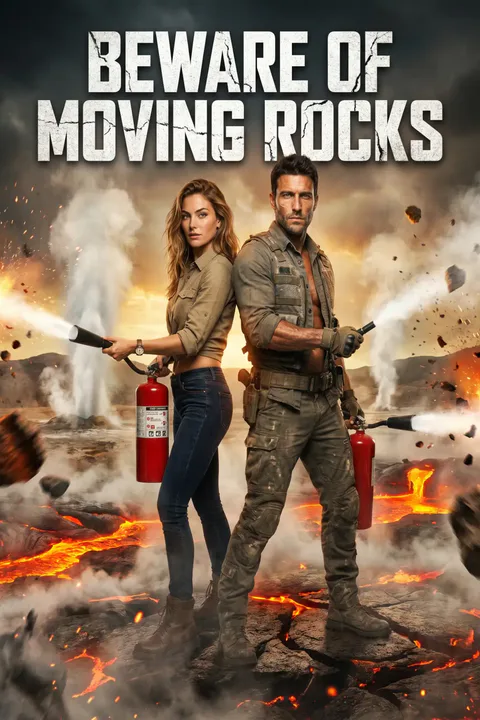Beware of moving rocks poster
