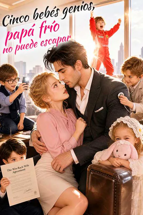Póster de Cinco bebés genios, papá frío no puede escapar