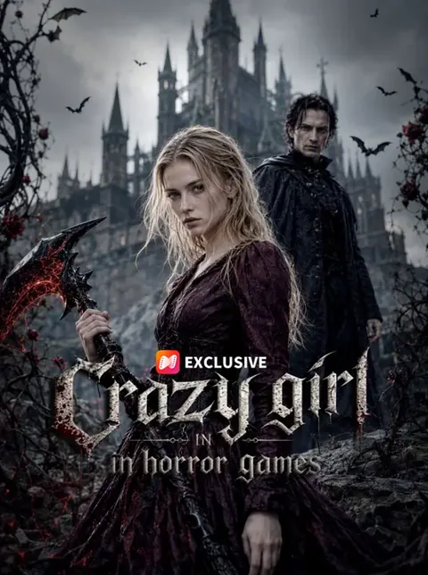 Crazy girl in horror games poster