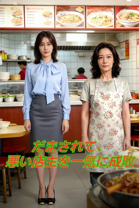 だまされて、悪い店主を一気に成敗のポスター