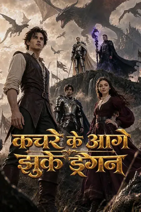 कचरे के आगे झुके ड्रैगन का पोस्टर