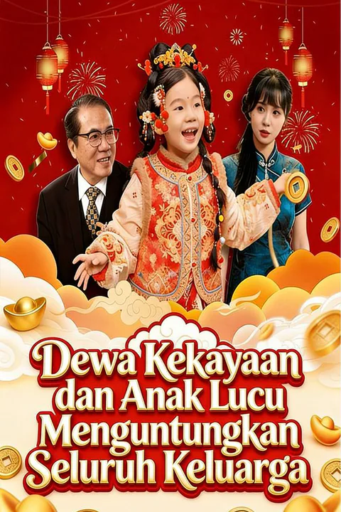 Poster Dewa Kekayaan dan Anak Lucu Menguntungkan Seluruh Keluarga