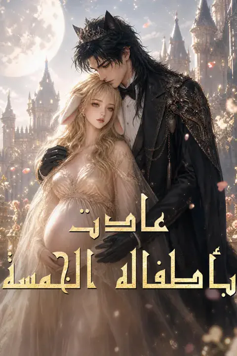 ملصق عادت بأطفاله الخمسة