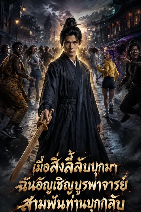 โปสเตอร์ เมื่อสิ่งลี้ลับบุกมา ฉันอัญเชิญบูรพาจารย์สามพันท่านบุกกลับ