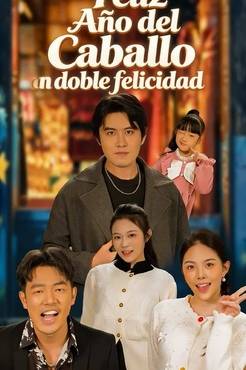 Póster de Feliz Año del Caballo con doble felicidad