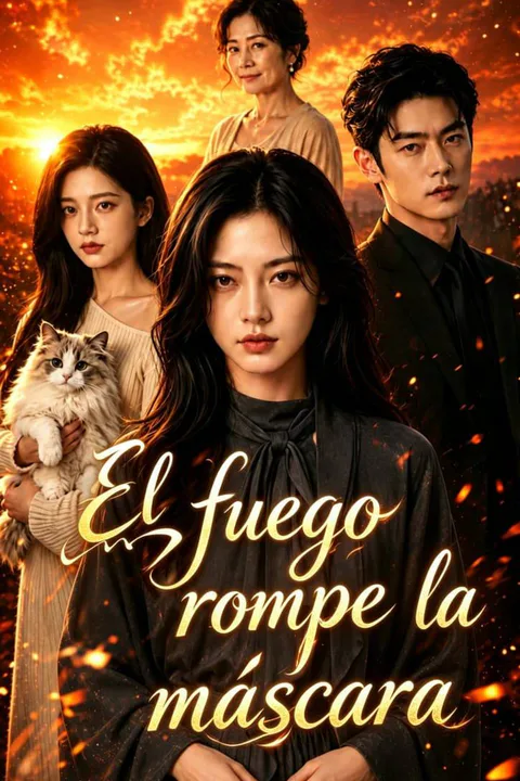 Flames tear apart the mask poster
