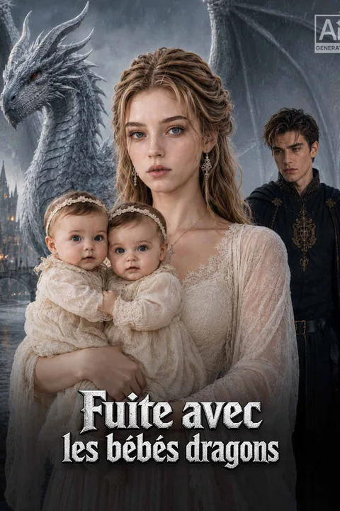 Affiche de Fuite avec les bébés dragons