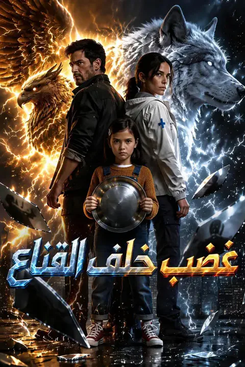 ملصق غضب خلف القناع