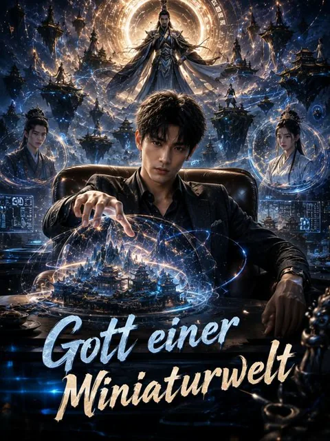 Poster von Gott einer Miniaturwelt