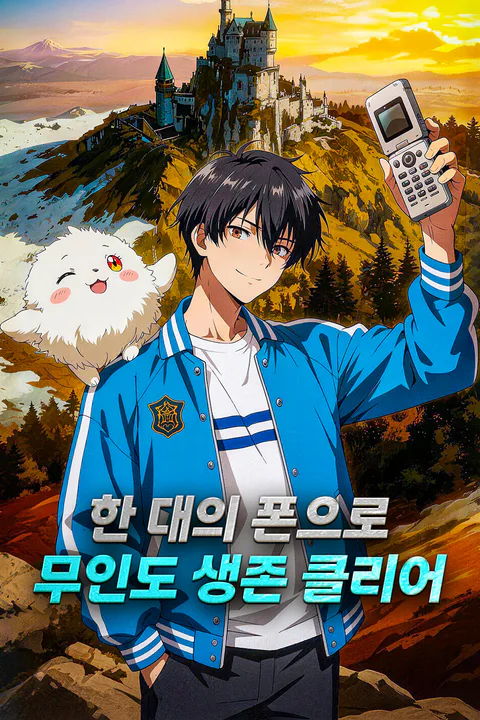한 대의 폰으로 무인도 생존 클리어 포스터
