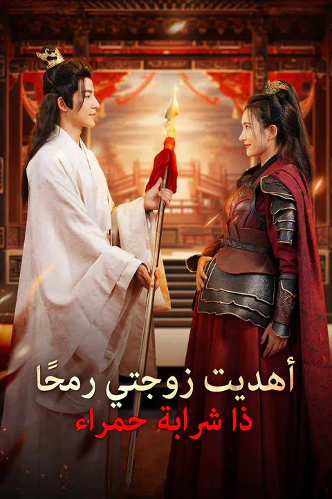 ملصق أهديت زوجتي رمحًا ذا شرابة حمراء