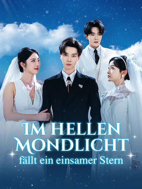 Poster von Im hellen Mondlicht fällt ein einsamer Stern