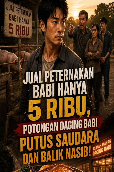 Poster Jual Peternakan Babi Hanya 5 Ribu, Potongan Daging Babi Putus Saudara dan Balik Nasib!
