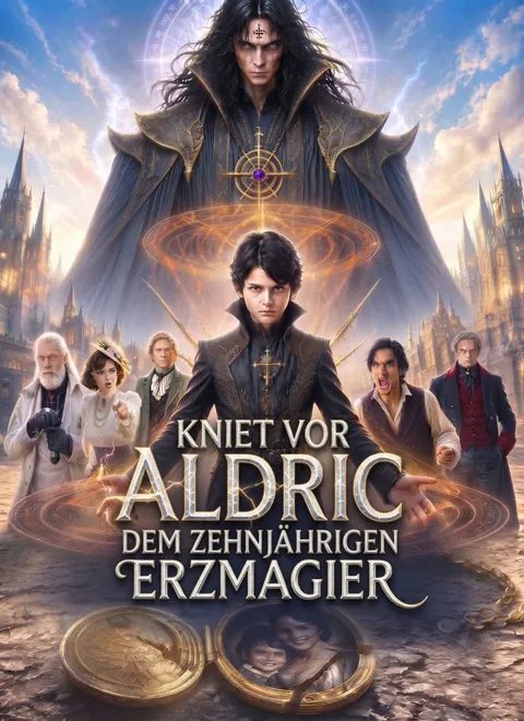 Poster von Kniet vor Aldric, dem zehnjährigen Erzmagier.