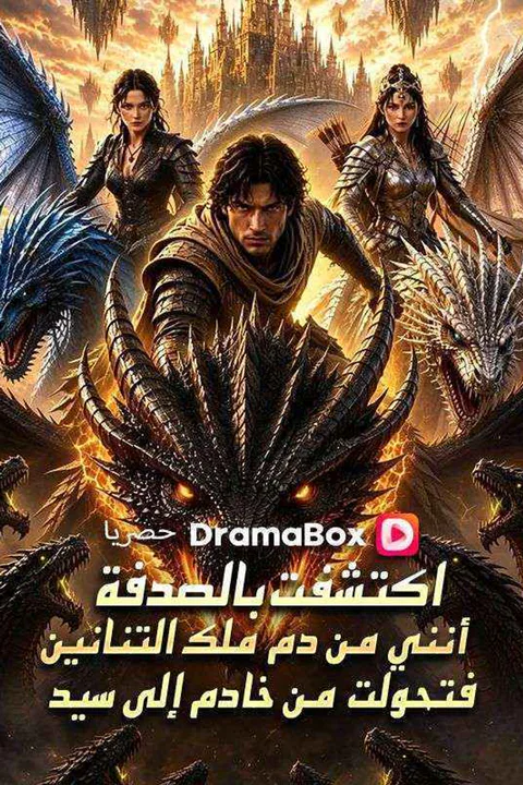 ملصق اكتشفت بالصدفة أنني من دم ملك التنانين، فتحولت من خادم إلى سيد