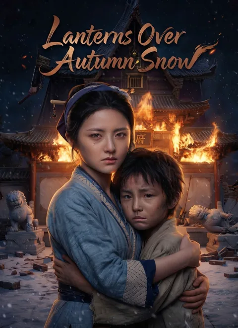Lanterns Over Autumn Snow poster