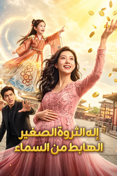 ملصق إله الثروة الصغير الهابط من السماء