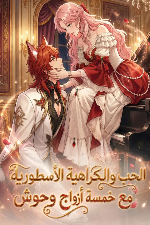 ملصق الحب والكراهية الأسطورية مع خمسة أزواج وحوش