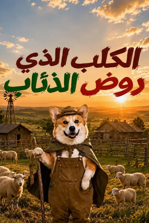 ملصق الكلب الذي روض الذئاب