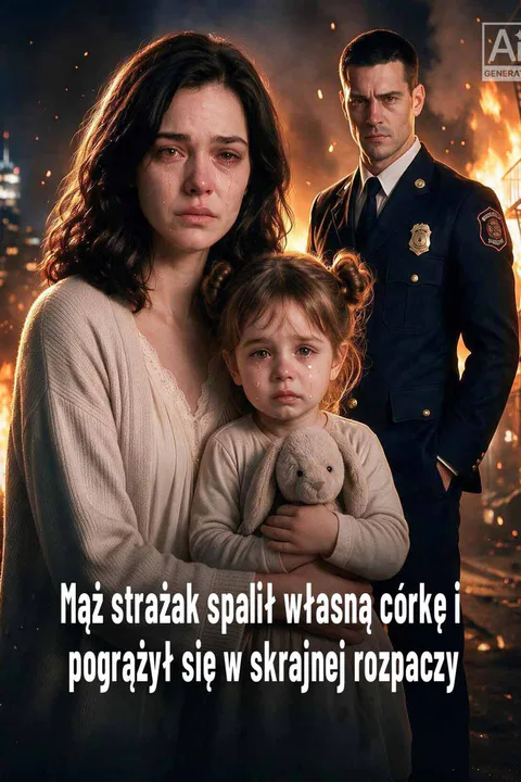 Mąż strażak spalił własną córkę i pogrążył się w skrajnej rozpaczy – plakat