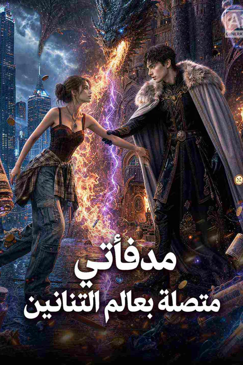 ملصق مدفأتي متصلة بعالم التنانين
