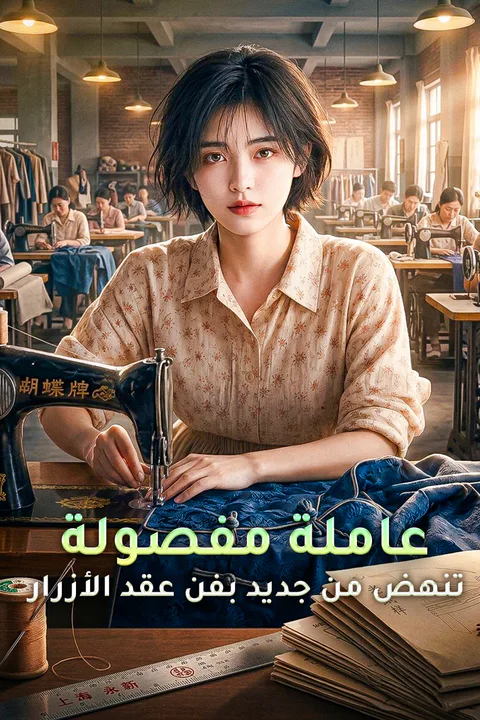 ملصق عاملة مفصولة تنهض من جديد بفن عقد الأزرار