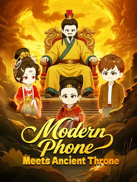 Modern Phone Meets Ancient Throne poster
