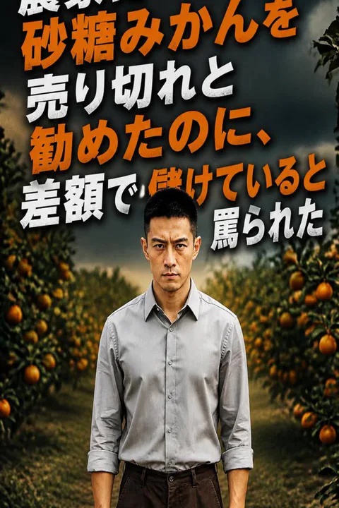 農家に砂糖みかんを売り切れと勧めたのに、差額で儲けていると罵られたのポスター