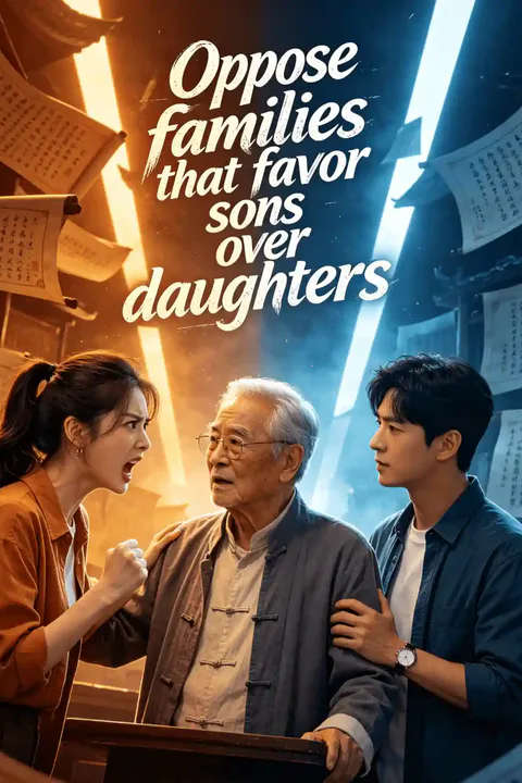 Oppose families that favor sons over daughters poster