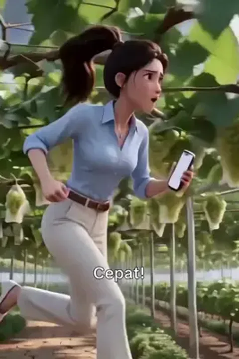 Poster Pedagang buah bawa desa makmur