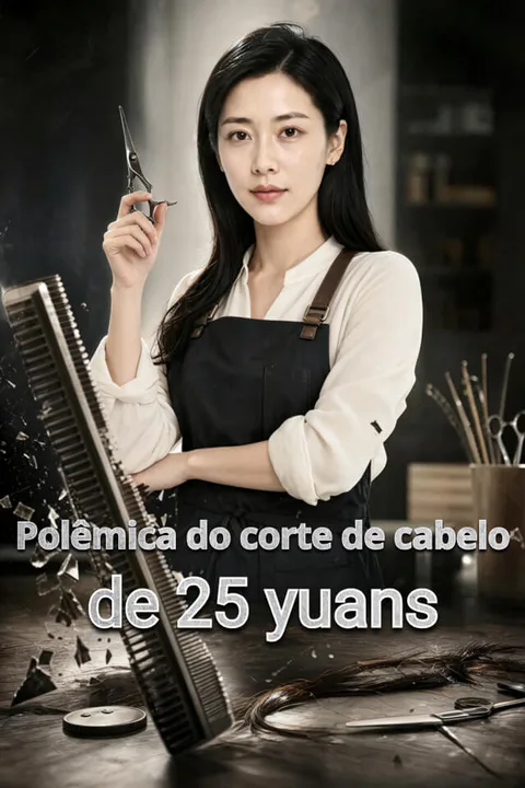 Pôster de Polêmica do corte de cabelo de 25 yuans