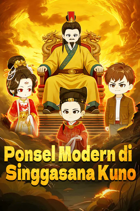 Poster Ponsel Modern di Singgasana Kuno