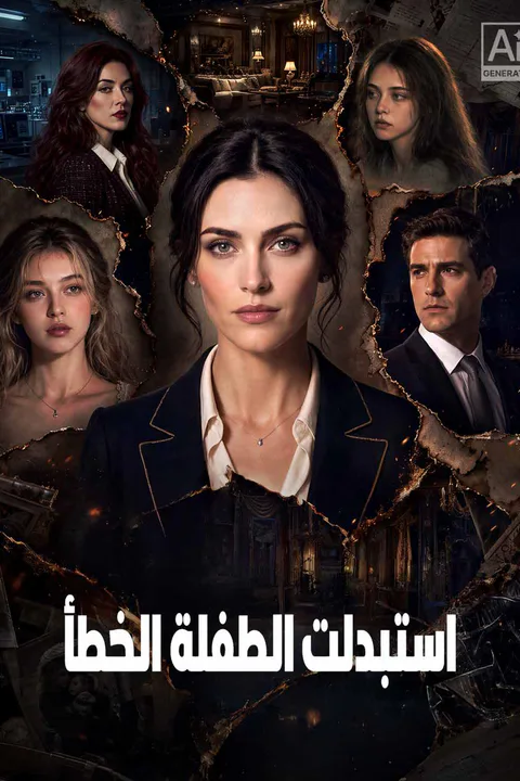 ملصق استبدلت الطفلة الخطأ