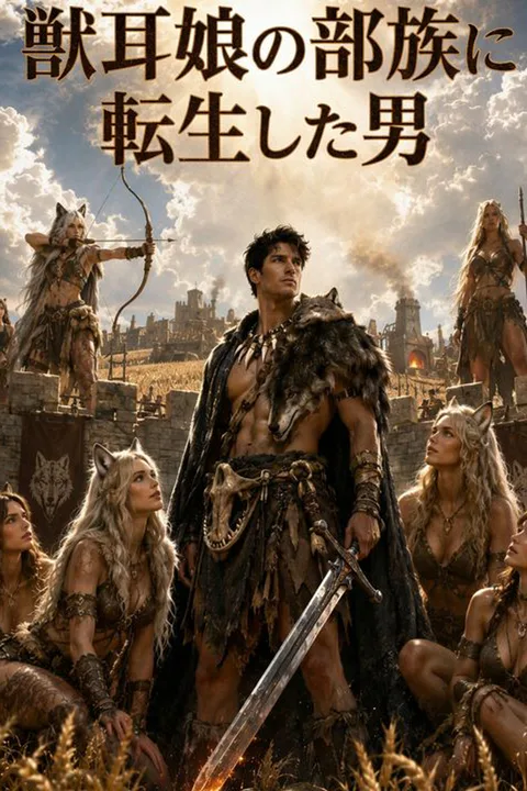 獣耳娘の部族に転生した男のポスター