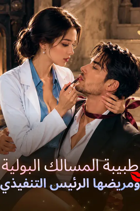 ملصق طبيبة المسالك البولية ومريضها الرئيس التنفيذي