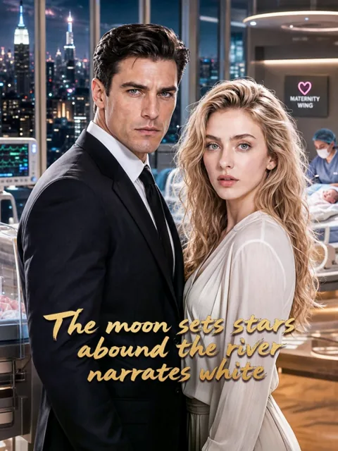 The moon sets stars abound the river narrates white poster