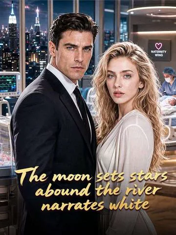 The Moon Sets Stars abound the River Narrates White poster