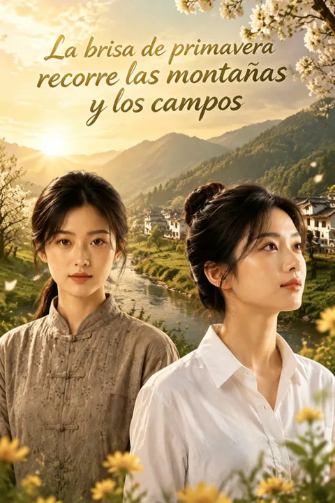 The spring breeze flows over the hills and fields poster