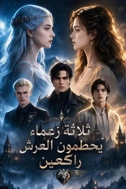 ملصق ثلاثة زعماء يحطمون العرش راكعين