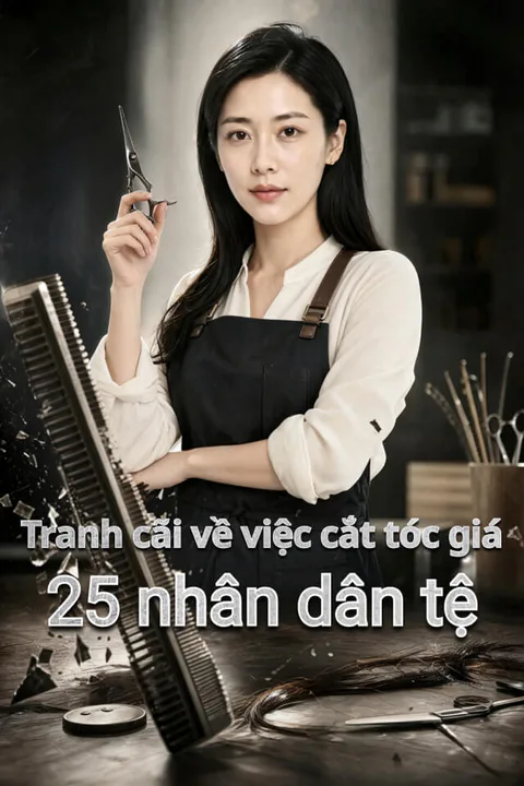 Poster Tranh cãi về việc cắt tóc giá 25 nhân dân tệ