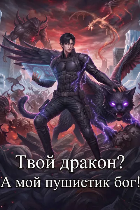 Постер «Твой дракон? А мой пушистик бог!»