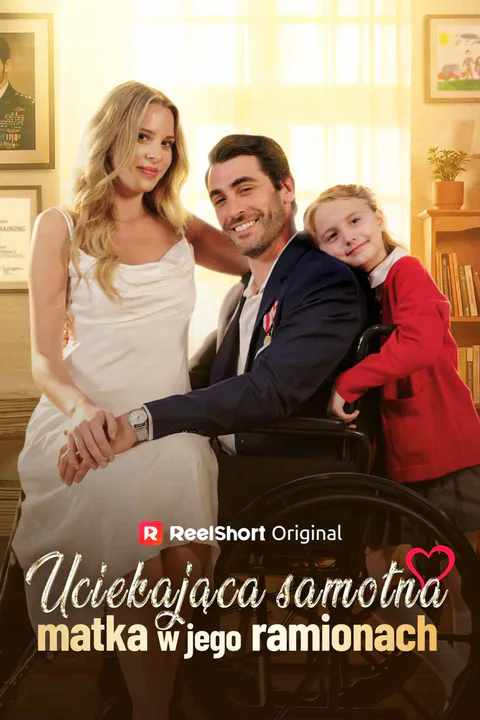 Uciekająca samotna matka w jego ramionach – plakat