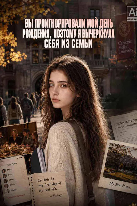 Постер «Вы проигнорировали мой день рождения, поэтому я вычеркнула себя из семьи»