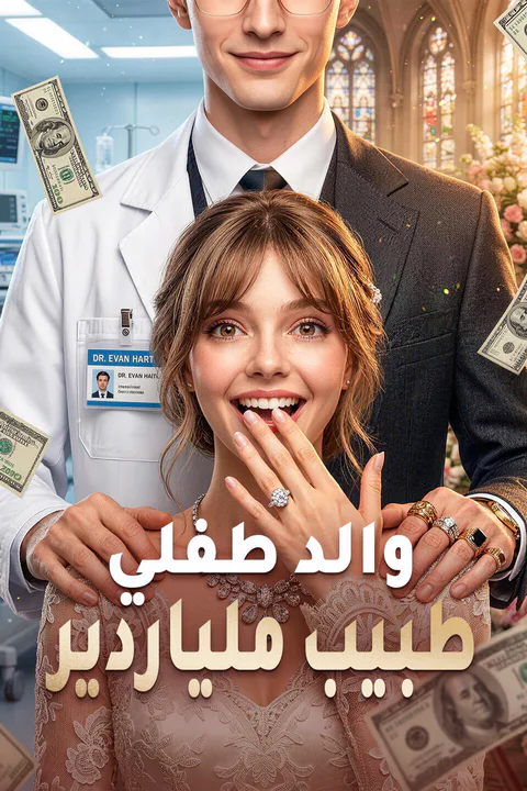 ملصق والد طفلي طبيب ملياردير