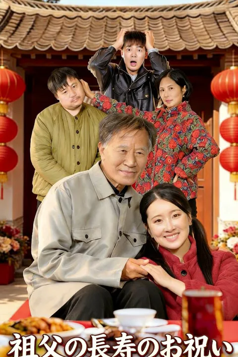 祖父の長寿のお祝いのポスター
